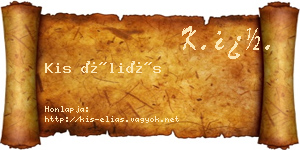 Kis Éliás névjegykártya